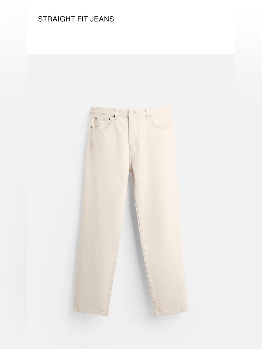 Zara Men's Off-White Straight Jeans